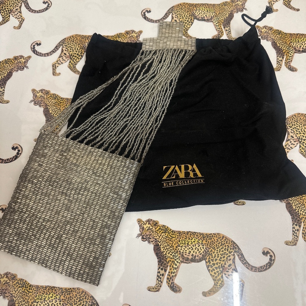 NWOT zara beaded clutch/wristlet